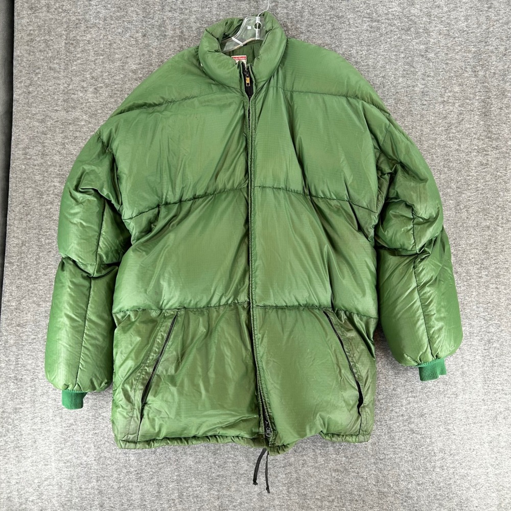 Vintage Frostline Kit Goose Down Puffer Jacket Green Ripstop Mens Large 70s/80s